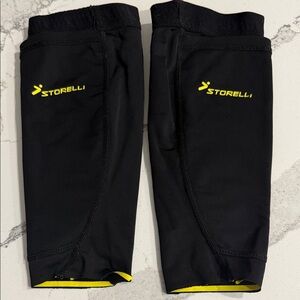 Storelli Women's Black & Yellow Soccer Shin Guard Sleeves